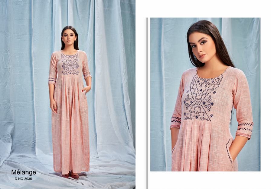 Mrigya-Launched-Melange-Handloom-Cotton-With-Embroidery-Long-Gown-Style-Kurti-2