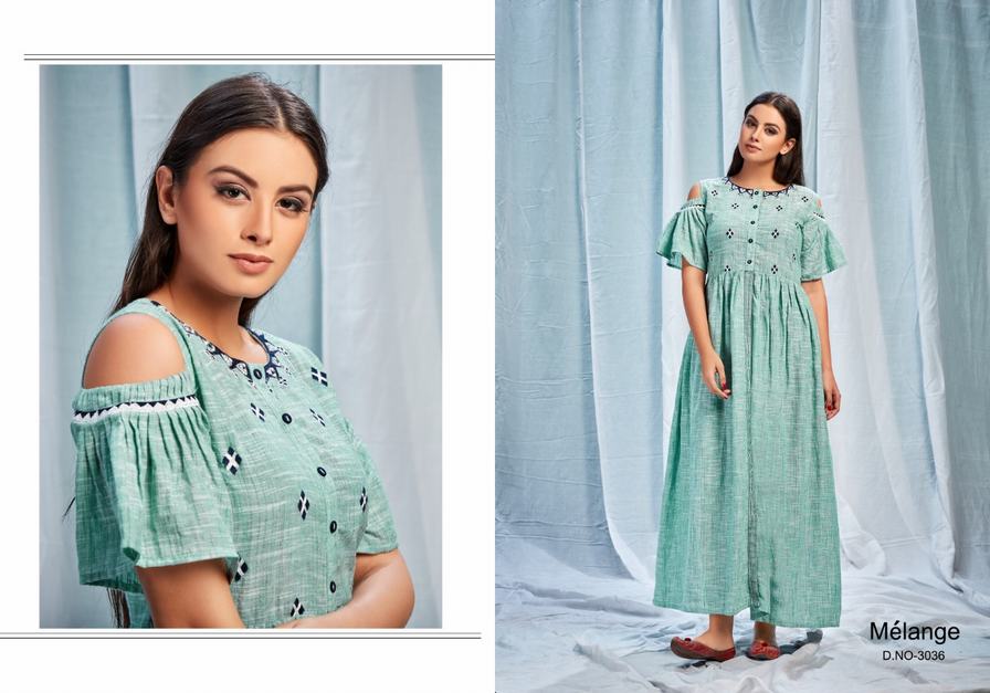 Mrigya-Launched-Melange-Handloom-Cotton-With-Embroidery-Long-Gown-Style-Kurti-6